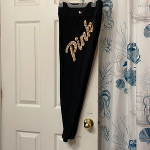 Pink VS Sequin bling yoga pants